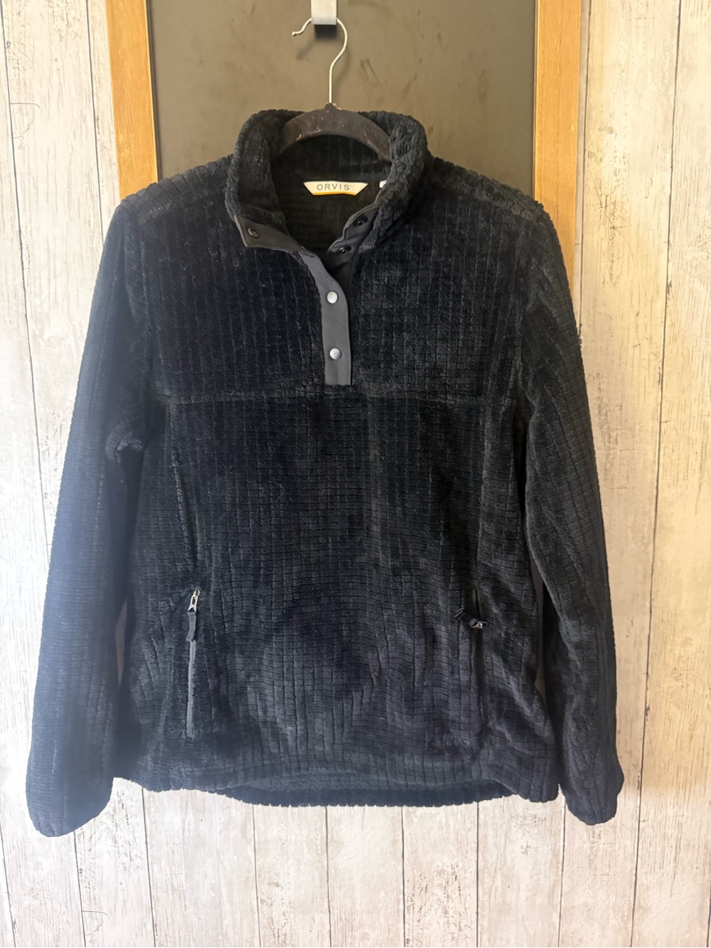 Orvis Mesa 1/4 Snap Women's Black Fleece Pullover Jacket (Size M)